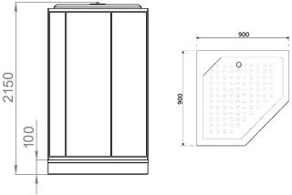 Душевая кабина Parly P911F 90x90см белый
